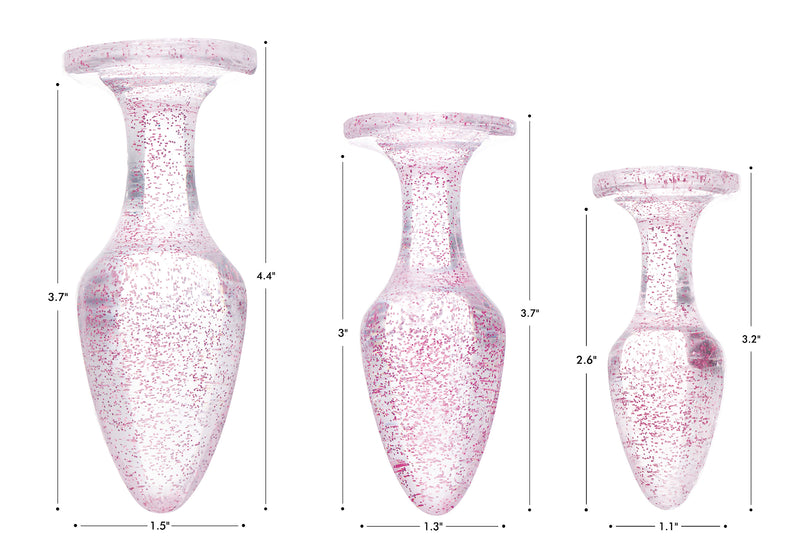 Glitter Gem Anal Plug Set - Pink