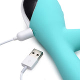 Shegasm 5 Star 7X Suction Come-Hither Silicone Rabbit - Teal