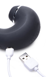 Shegasm 5 Star 10X Tapping G-Spot Silicone Vibrator with Suction - Black