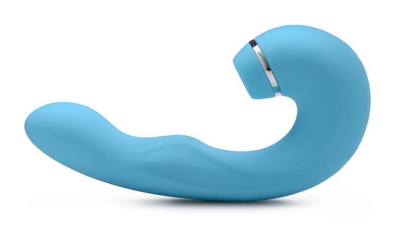 Shegasm 5 Star 10X Tapping G-Spot Silicone Vibrator with Suction - Teal