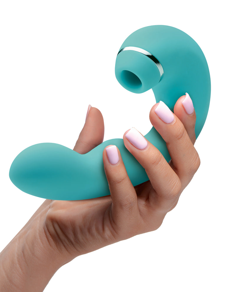 Shegasm 5 Star 10X Tapping G-Spot Silicone Vibrator with Suction - Teal