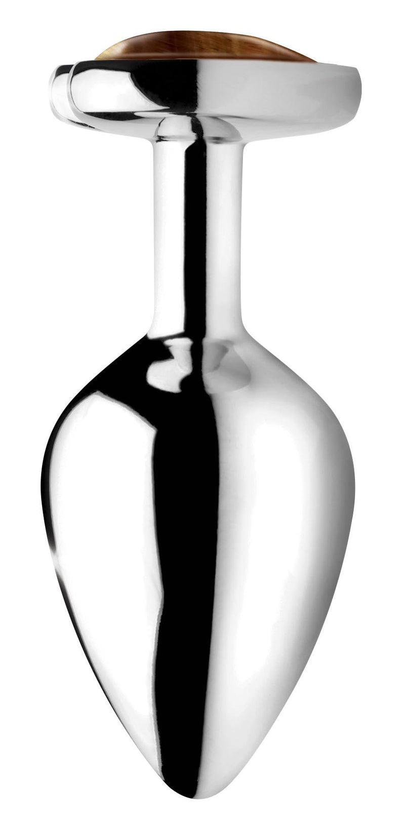 Authentic Tigers Eye Gemstone Heart Anal Plug - Medium