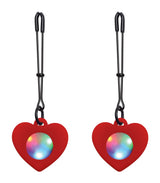Silicone Light Up Heart Tweezer Nipple Clamps