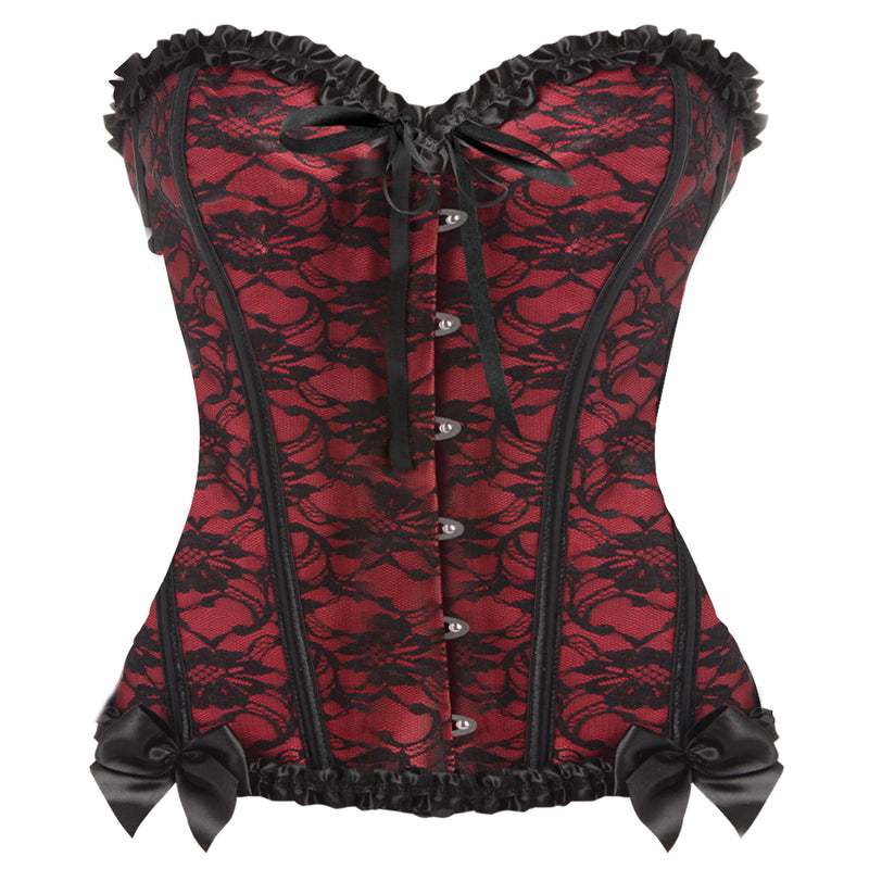 Scarlet Seduction Lace-up Corset and Thong - XL