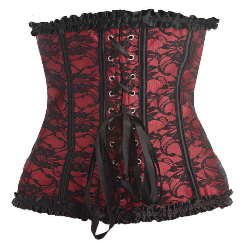Scarlet Seduction Lace-up Corset and Thong - XL