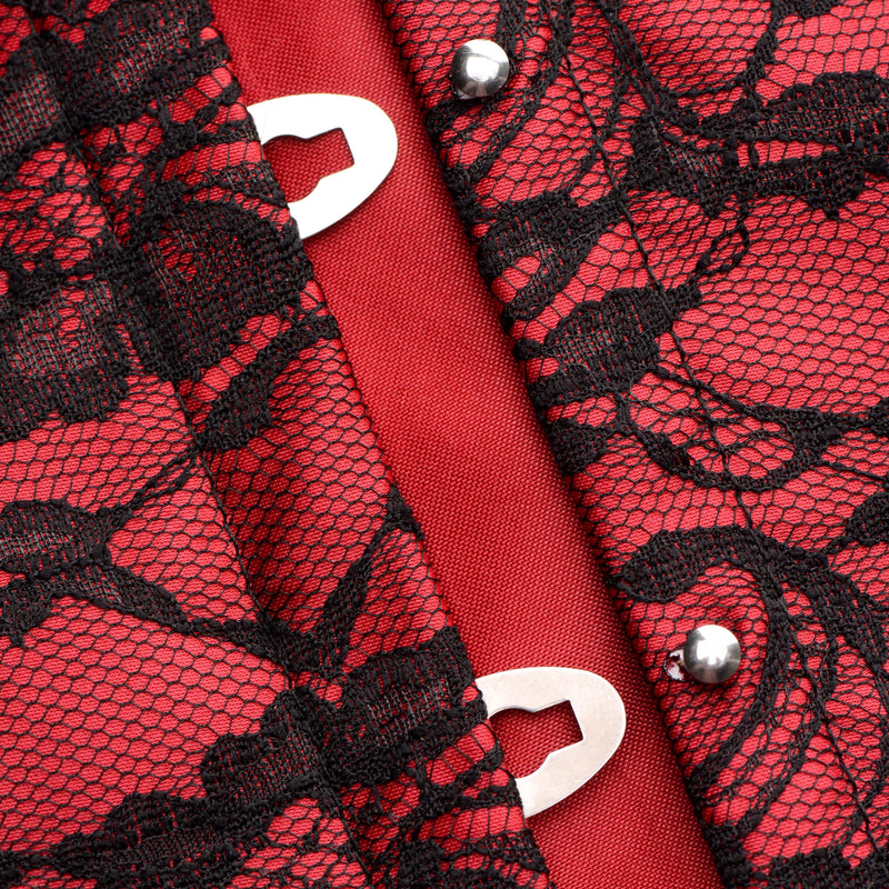 Scarlet Seduction Lace-up Corset and Thong - XL