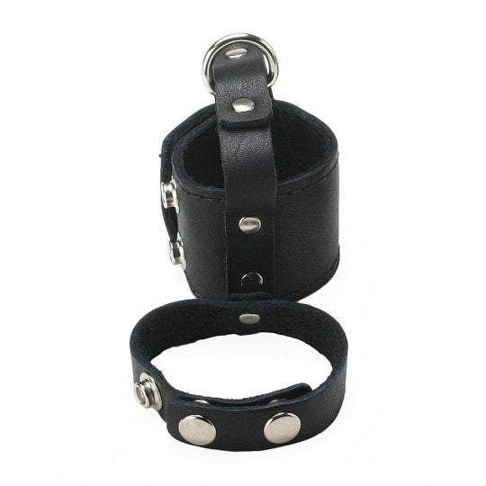 Strict Leather Cock Strap and Ball Stretcher - Large